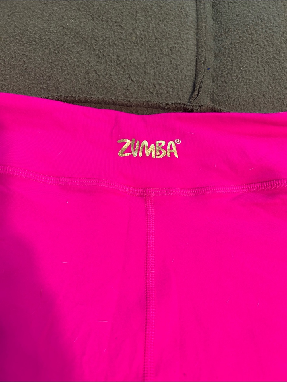 Zumba Fitness Bright Hot Pink Women's Athletic Leggings with Gold Logo XXL